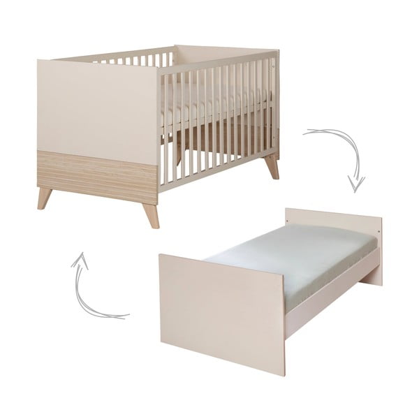 Bézs babaágy állítható magassággal 70x140 cm Sidney – Roba-image-2