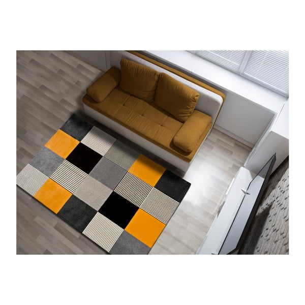 Gladys Lento narancssárga-szürke szőnyeg, 80 x 150 cm - Universal-image-1