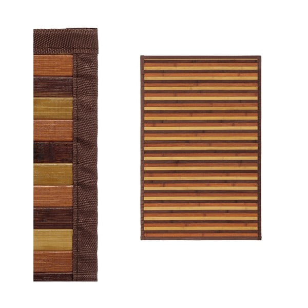 Mustársárga-barna bambusz szőnyeg 60x90 cm – Casa Selección-image-1