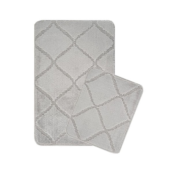 Világosszürke fürdőszobai kilépő szett 2 db-os 50x80 cm Cizgili – Foutastic