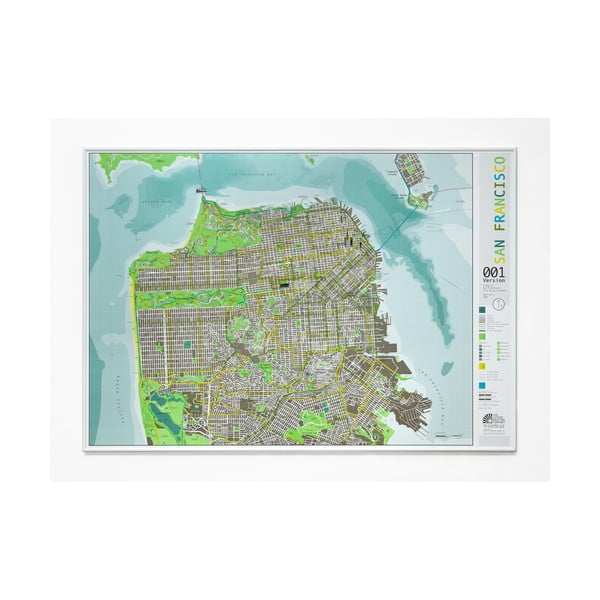 San Francisco mágneses térkép - San Francisco, 100 x 70 cm - The Future Mapping Company