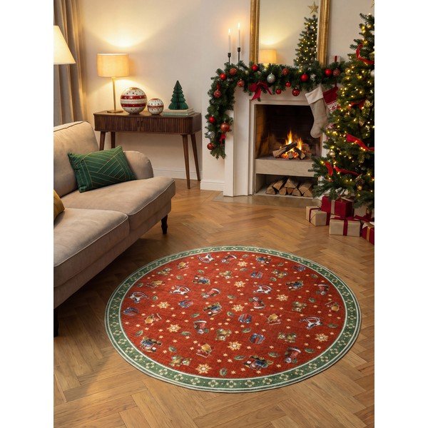 Piros-zöld kerek szőnyeg karácsonyi mintával ø 160 cm Toy's Delight Nostalgic Noel Red Green – Villeroy&Boch-image-1