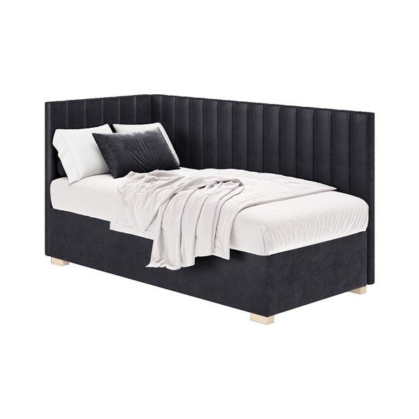 Sötétkék sarok ágyneműtartós gyerekágy matraccal 90x200 cm Snugi – Ghado-image-3