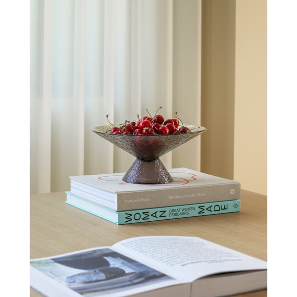 Zöld-barna üveg gyümölcstartó tál ø 25 cm Bonbon – Hübsch-image-1