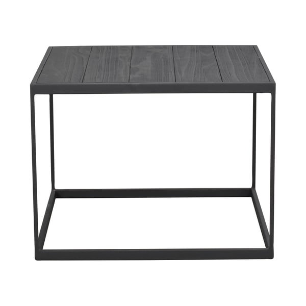 Franky fekete tárolóasztal borovi fenyőfa asztallappal, 60 x 60 cm - Rowico