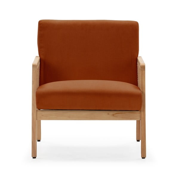 Téglavörös kordbársony szőtt fotel Debra – Marckeric-image-2