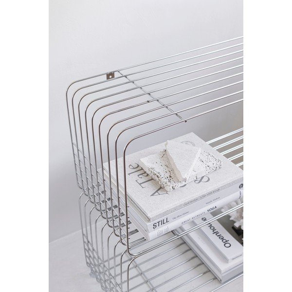 Fényes ezüstszínű többszintes fém fali polc 70 cm Store-It – Mette Ditmer Denmark-image-3