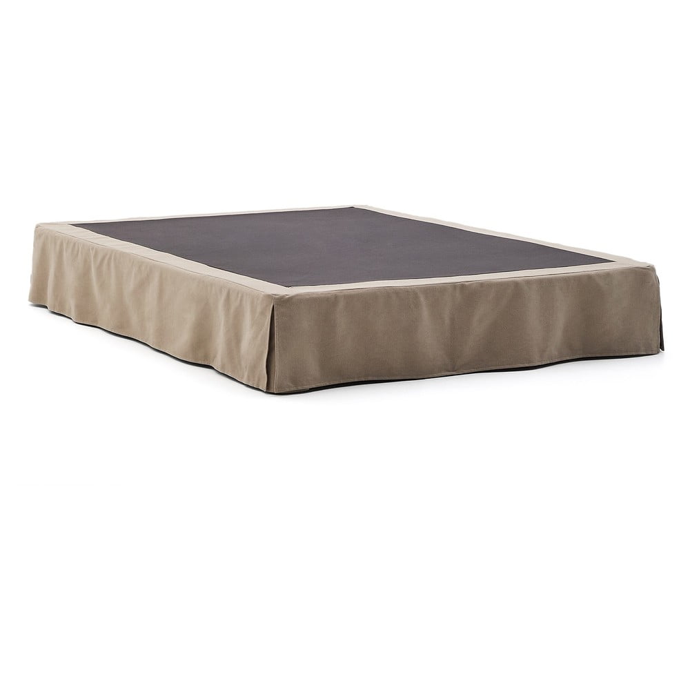 Szürkésbarna kárpitozott franciaágy 160x200 cm Jaira  Kave Home