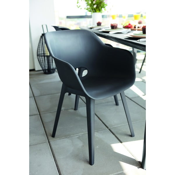 Sötétszürke műanyag kerti szék szett 2 db-os Akola – Keter-image-1