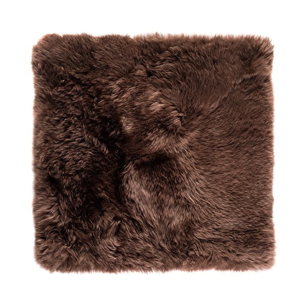 Zealand Square sötétbarna bárányszőrme szőnyeg, 70 x 70 cm - Royal Dream
