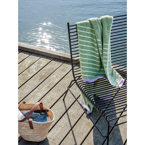 Dora zöld pamut fürdőlepedő, 70 x 140 cm - Hübsch-image-2