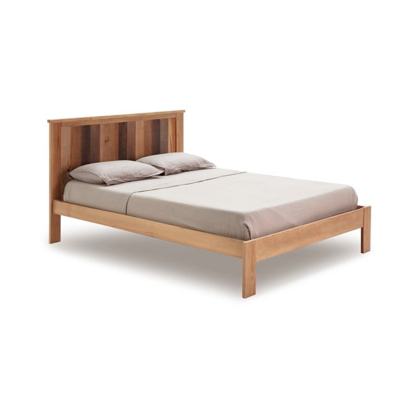 Natúr színű franciaágy ágyráccsal 140x190 cm Maude – Marckeric-image-3