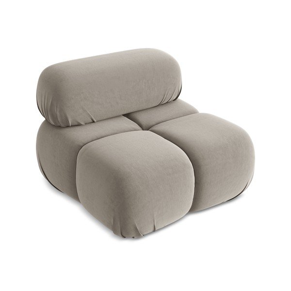 Bézs bársony kanapé modul Lokua – Makamii-image-2