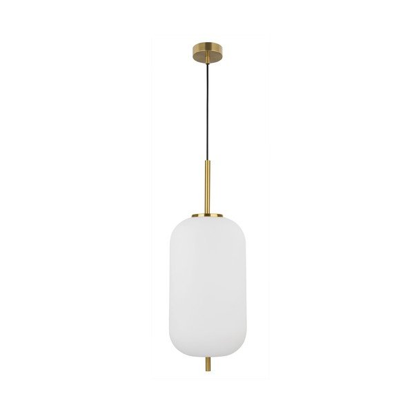 Fehér-sárgaréz színű üveg függőlámpa ø 22 cm Lato – Nova Luce