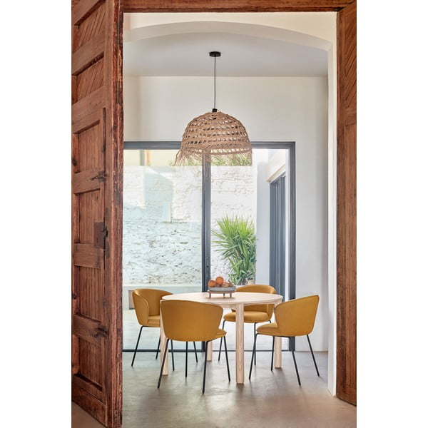 Mustársárga kárpitozott étkezőfotel szett 2 db-os Add – Teulat-image-1