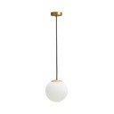 Fehér-aranyszínű fém függőlámpa üveg búrával ø 15 cm Brisia – Kave Home