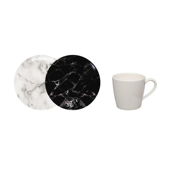 Marmory 8 db-os fekete-fehér porcelán csésze és csészealj szett - Villeroy & Boch