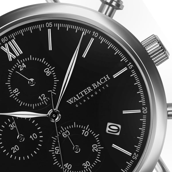 Style férfi karóra, ezüstszínű rozsdamentes acélszíjjal - Walter Bach-image-2