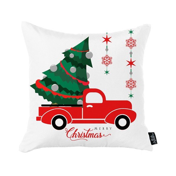 Honey Christmas Car and Tree fehér karácsonyi párnahuzat, 45 x 45 cm - Mike & Co. NEW YORK