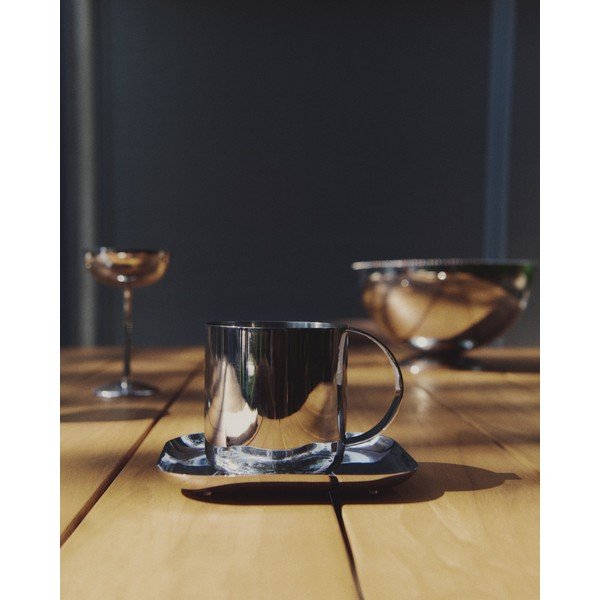 Ezüstszínű rozsdamentes acél bögre Nirela – Kave Home-image-4