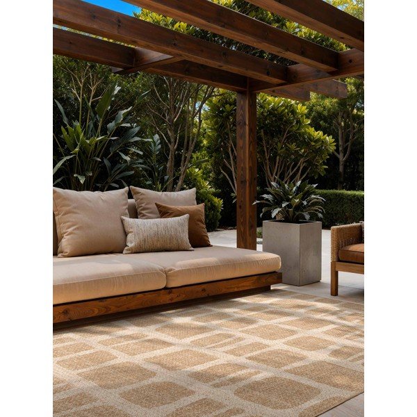 Krémszínű-natúr színű kültéri-beltéri szőnyeg 160x230 cm Haringey Ruskin – Ted Baker-image-1