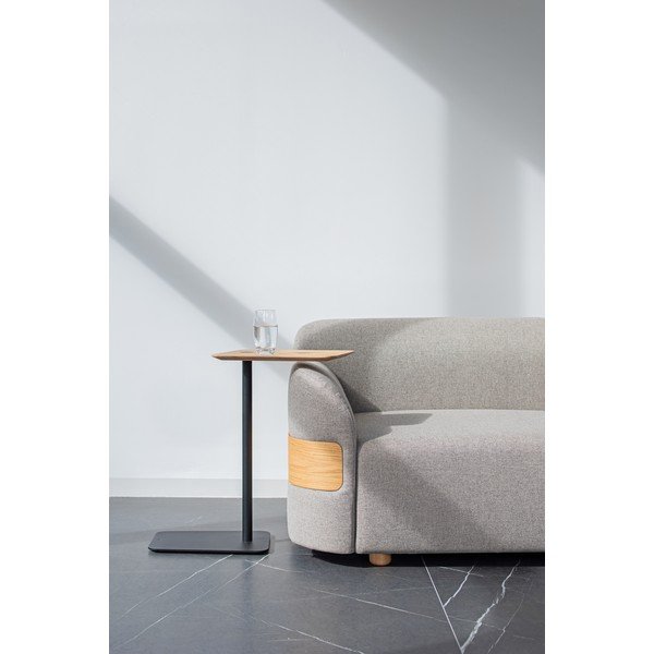 Világosszürke gyapjú-len kanapé modul (bal oldali) Hugg - Gazzda-image-1