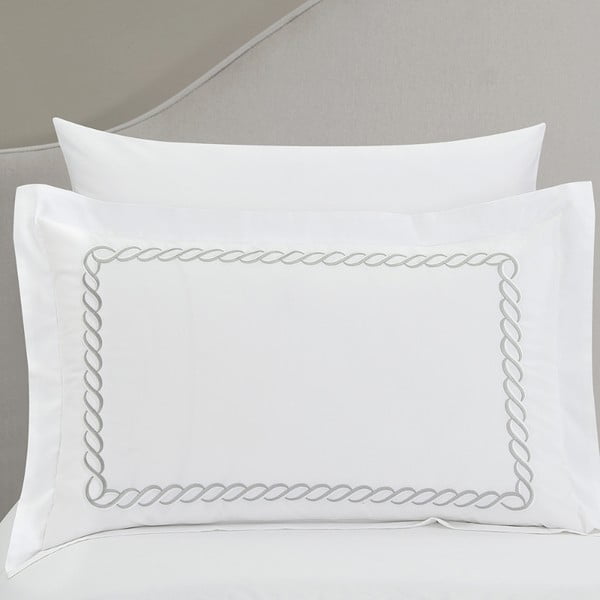 Fehér hatrészes egyszemélyes pamut-szatén ágyneműhuzat lepedővel 140x200 cm Whispered Serenity – Mila Home Luxury-image-3