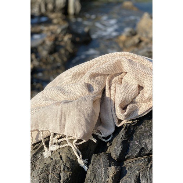 Bézs pamut strandlepedő 90x175 cm Retro – Foutastic-image-1