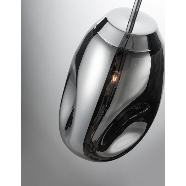 Fényes ezüstszínű üveg függőlámpa ø 22 cm Lava – Nova Luce-image-2