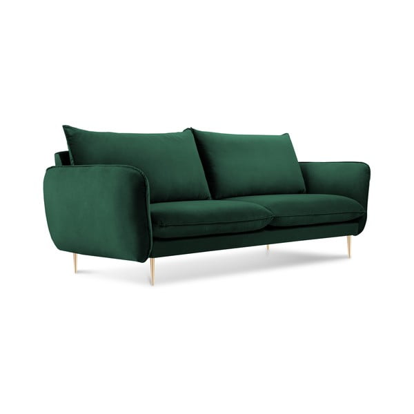 Florence üvegzöld bársony kanapé,160 cm - Cosmopolitan Design