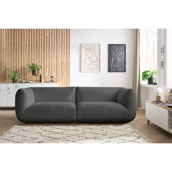 Szürke kordbársony kanapé 260 cm Lecomte – Bobochic Paris-image-1
