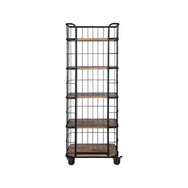 Cabinet fekete mangófa polcos elem, szélessége 60 cm - Canett