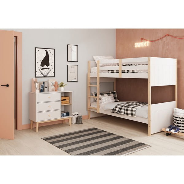 Fehér alacsony gyerek komód 90x81 cm Esteban – Marckeric-image-1