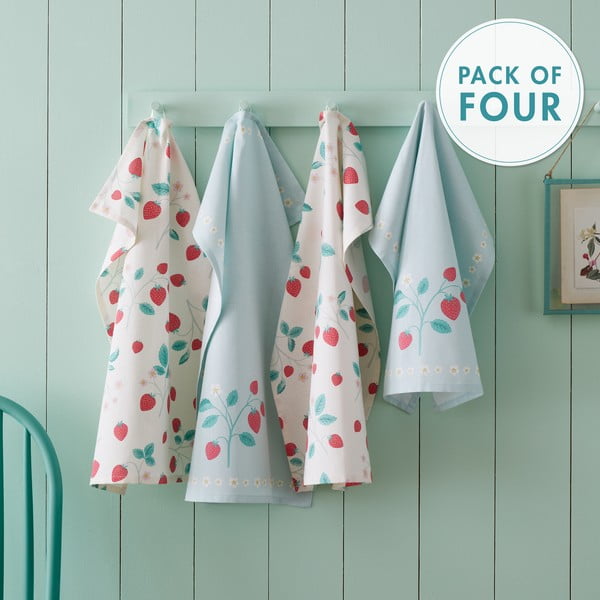 Pamut konyharuha szett 4 db-os 50x70 cm Strawberry Garden – Catherine Lansfield-image-3
