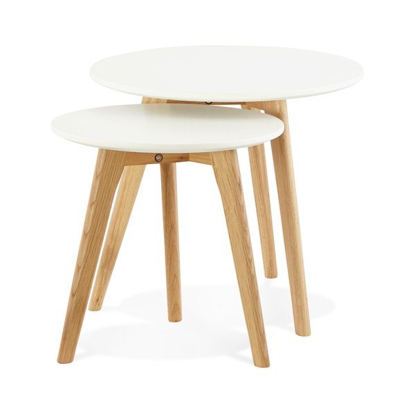 Espino tárolóasztal szett fehér asztallappal 2 db-os - Kokoon-image-1