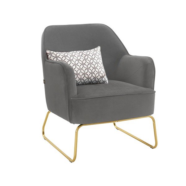 Szürke bársony fotel Joshua - Støraa-image-4