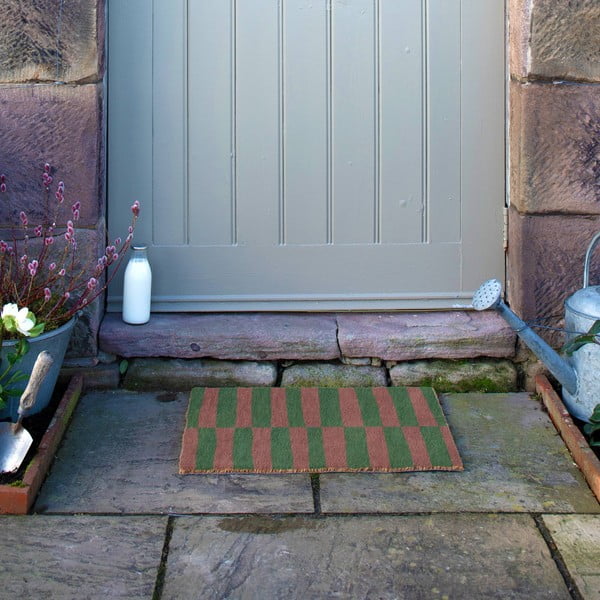 Kókuszrost lábtörlő 40x60 cm Pink & Green Half Stripes – Artsy Doormats-image-4