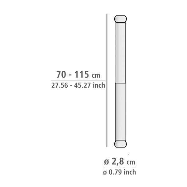 Luz fekete teleszkópos rúd a fürdőbe, hossz 70-115 cm - Wenko-image-3