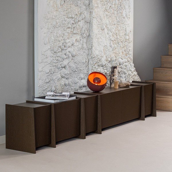 Sötétbarna TV-állvány kőrisfa dekorral 102x53x44 cm Brock – WOOOD-image-1