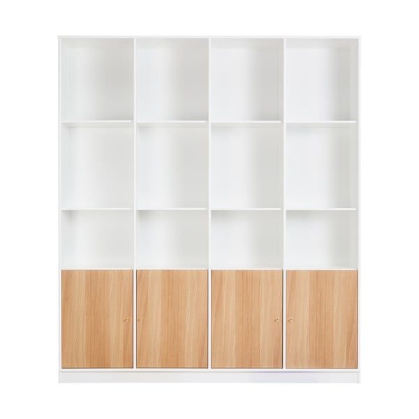 Fehér könyvespolc tölgyfa dekorral 176x199 cm Mistral - Hammel Furniture
