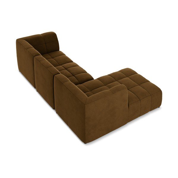 Mustársárga bársony sarokkanapé (bal oldali-heverő résszel) Aloha – Makamii-image-4