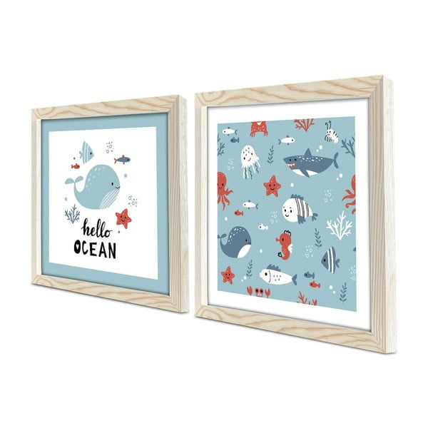 Gyerek kép készlet 2 db-os 33x33 cm Hello Ocean – Wallity-image-2