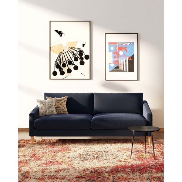 Sötétkék bársony kanapé 200 cm Karoto – Ame Yens-image-1