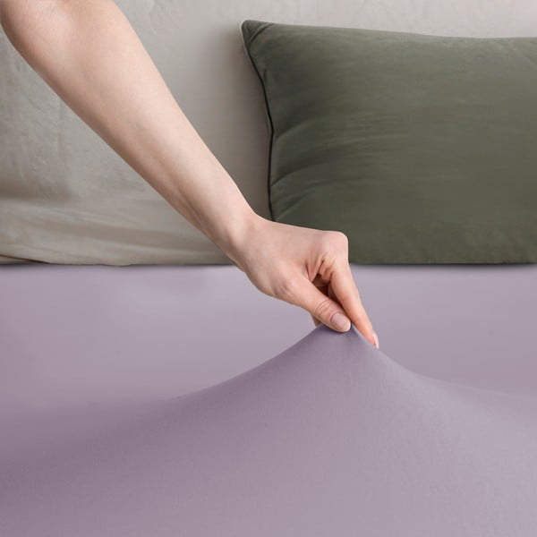 Levendula színű gumis jersey lepedő 200x200 cm Amber – Restilo-image-2