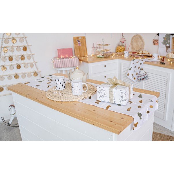 Karácsonyi pamut asztali futó 140x40 cm Ready for Christmas - Butter Kings-image-1