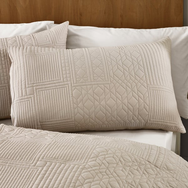 Bézs egyszemélyes ágyneműhuzat 135x200 cm Folkstone Geo – Catherine Lansfield-image-2