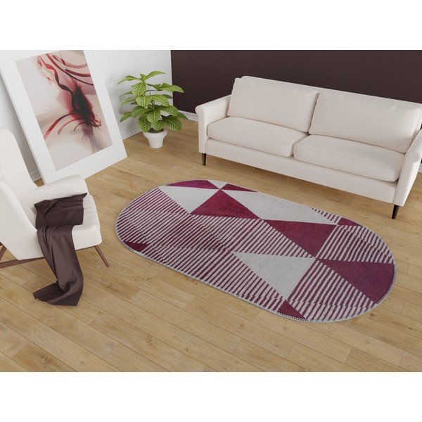 Borvörös mosható szőnyeg 80x120 cm Oval – Vitaus-image-1