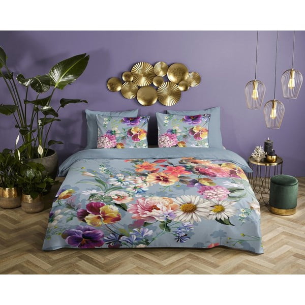 Sunflower szürke organikus pamut kétszemélyes ágyneműhuzat, 200 x 220 cm - Descanso-image-3