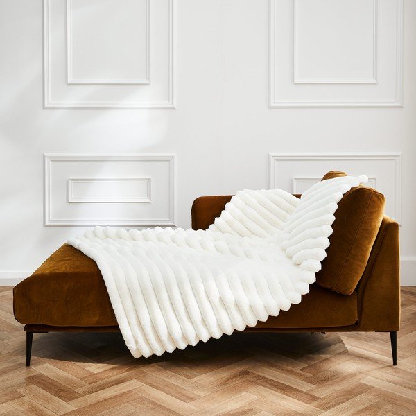 Krémszínű mikroplüss takaró 180x220 cm Boudoir – douceur d'intérieur-image-4
