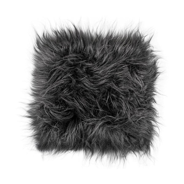 Eglé sötétszürke hosszú szálas szőrme ülőpárna, 37 x 37 cm - Arctic Fur